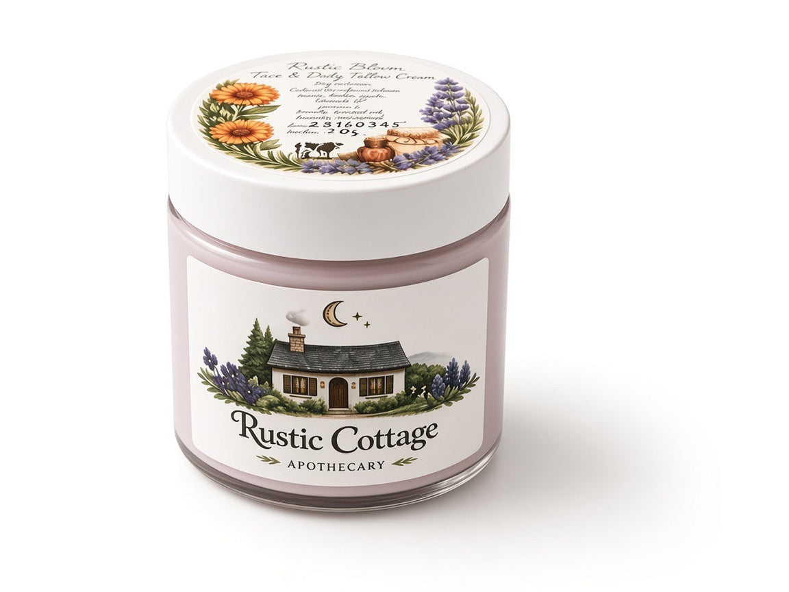 Rustic Bloom Face & Body Tallow Cream - Vanilla & Lavender (80g)